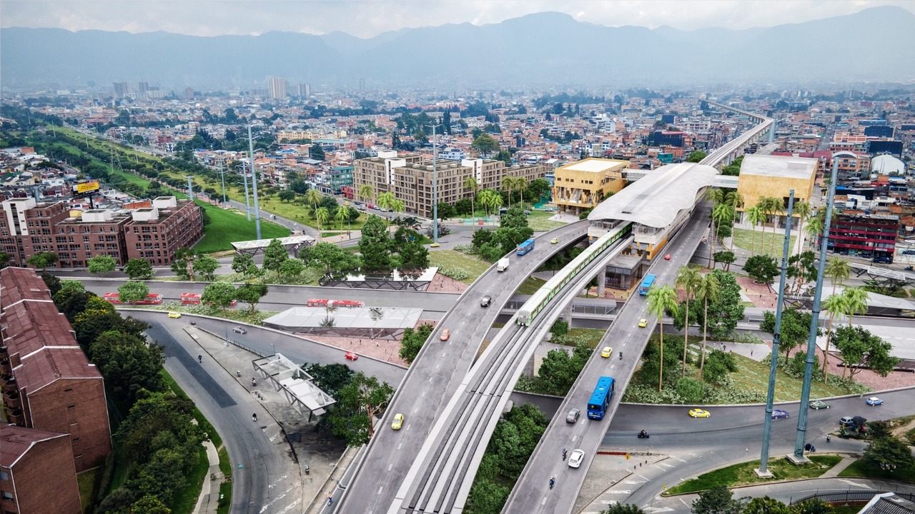 Render de la Estación 7 en la avenida Primero de Mayo con carrera 68