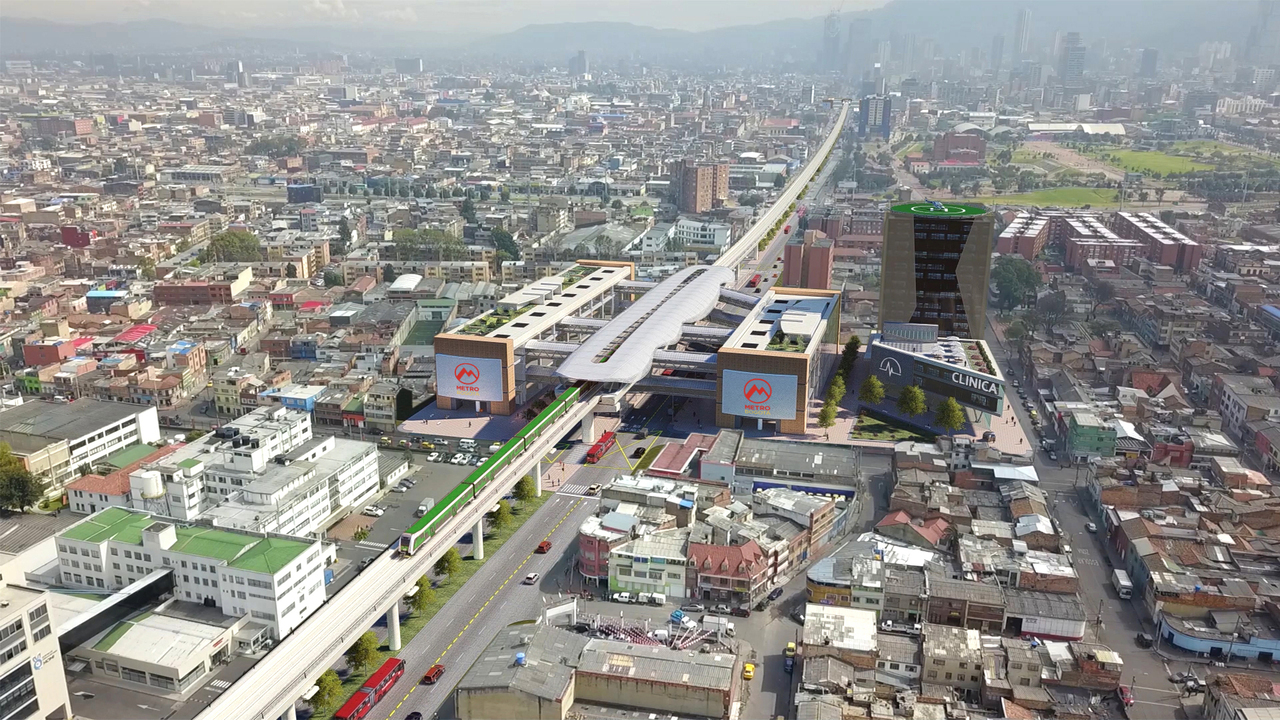 Render de la estación de la PLMB en el sector de los Hospitales