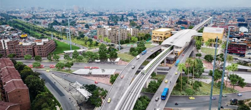 Render de la Estación 7 en la avenida Primero de Mayo con carrera 68